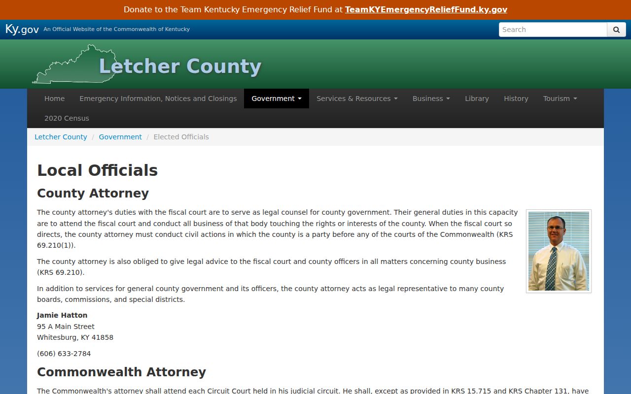 Letcher County criminal record sheriff and prosecutor directory