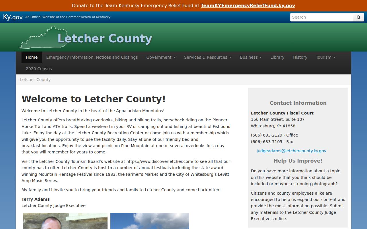 Letcher County criminal history official county records page