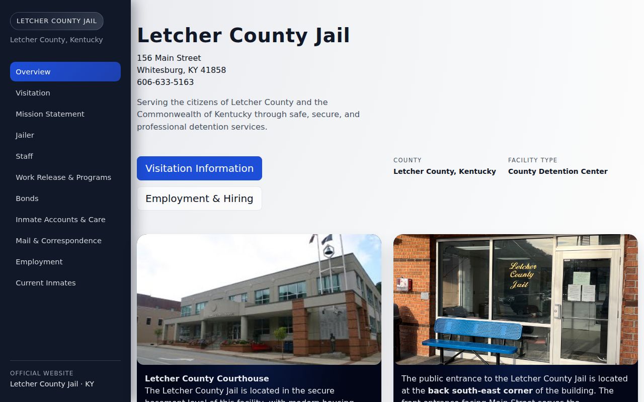 Letcher County arrest lookup official jail channel