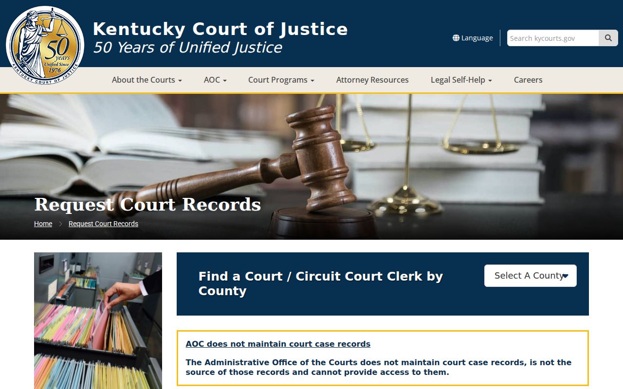 Letcher County criminal court cases official record request instructions