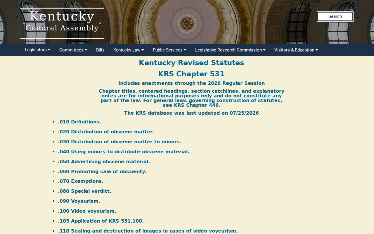 Letcher County sex offender search KRS Chapter 17 registration law